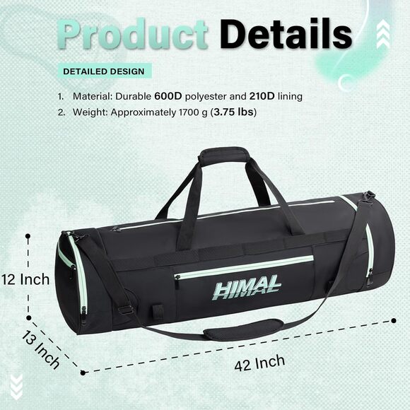 Himal Outdoors Lacrosse Backpack With Dual Strap, 2 Stick Holders and Separate - Picture 7 of 7